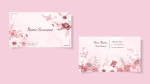 Luxury elegant business card design template of floral visiting card