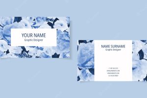 Luxury elegant business card design template of floral visiting card
