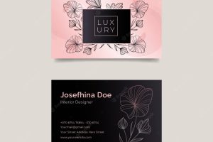 Luxury floral business cards template