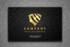 Luxury logo mockup black paper