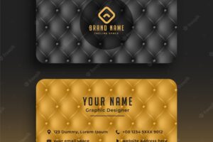 Luxury premium golden business card with upholstery pattern