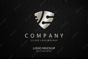 Luxury silver logo mockup