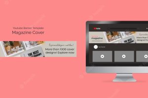 Magazine business youtube banner template