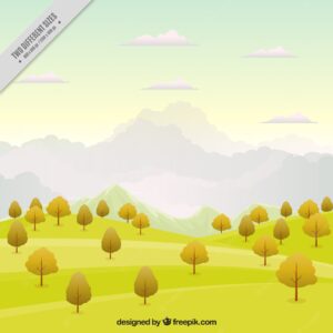 Meadow background with trees