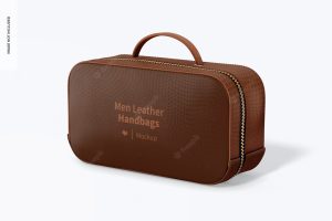 Men leather handbag mockup