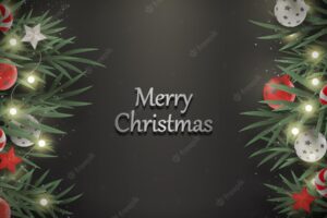 Merry christmas background with different ornaments