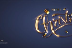 Merry christmas banner template on dark background xmas greeting card concept
