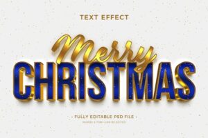 Merry christmas gold text effect