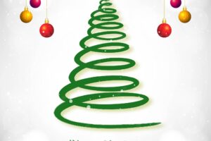 Merry christmas and happy new year greeting card tree background