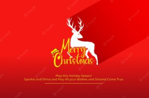 Merry christmas. red background illustration template for banner, poster, social media and greetings
