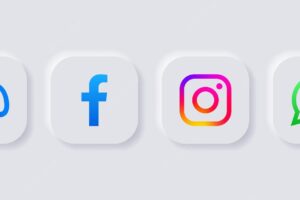 Metaverse logos meta facebook instagram whatsapp logo for social media icons logos