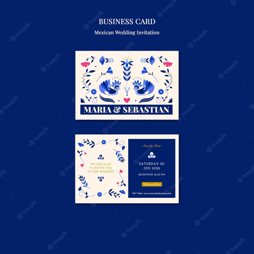 Mexican wedding business card template