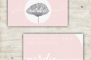 Minimalist business card design in pastel colors