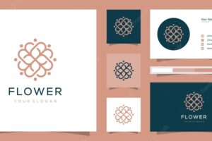 Minimalist elegant floral rose for beauty, cosmetics, yoga and spa. logo and business card