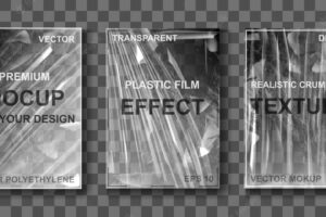 Mockup of transparent cellophane stretch film