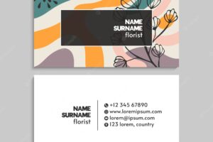 Modern business card with flowers.