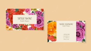 Modern creative floral flower business card template visiting card