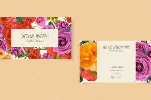 Modern creative floral flower business card template visiting card