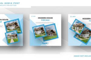 Modern home for sale social media post or square banner template