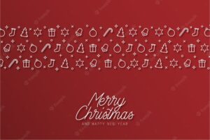 Modern merry christmas background with icons