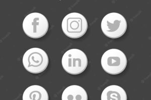 Modern social media icon set in flat design