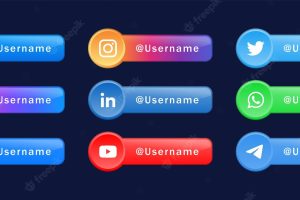 Modern social media icons logos or network platform banners facebook instagram icon whatsapp logo