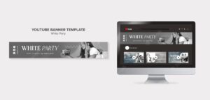 Modern white party youtube channel art design