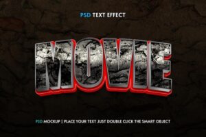 Movie text effect editable