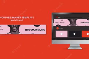 Music concert youtube banner template