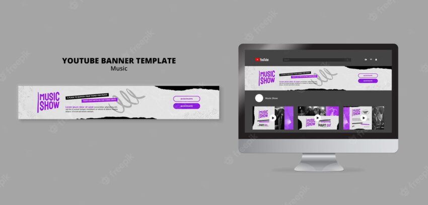 Music show youtube banner design template