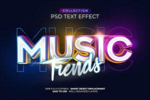 Music trends custom text effect