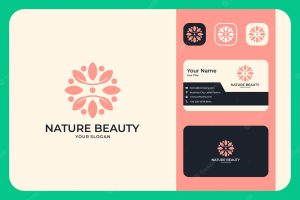 Nature beauty logo design and business card good use for fashion or beauty logo