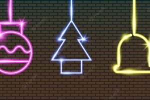 Neon christmas background vector design