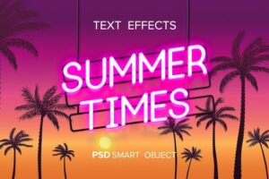 Neon text effect mock-up