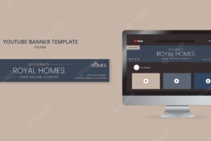 New home interior design youtube banner template