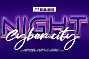 Night text style effect