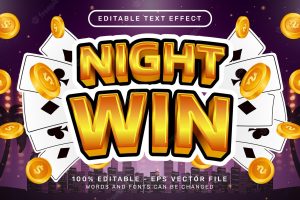 Night win 3d text effect and editable text effect