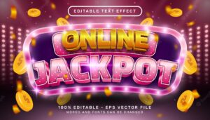 Online jackpot 3d text effect and editable text effect