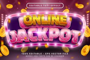 Online jackpot 3d text effect and editable text effect