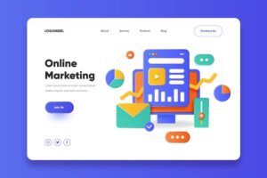 Online marketing landing page template