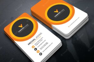 Orange elegant corporate card