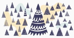 Pack of christmas tree icons design for xmas decoration