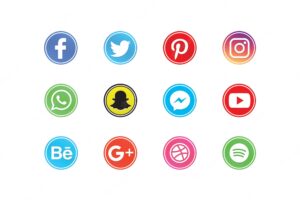 Pack of social media network buttons