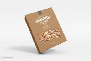Paper almond box packaging mockup