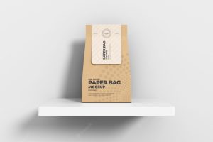 Paper bag packaging mockup