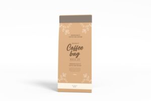 Paper coffee bag packaging mockup