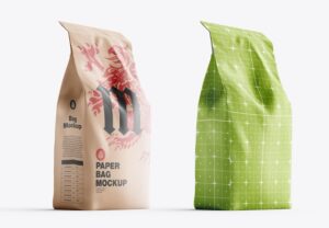 Paper food bag mockup