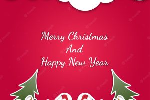 Paper style merry christmas greeting for social media