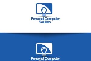 Personal computer solution logo template design