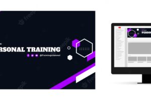 Personal trainer youtube channel art template design